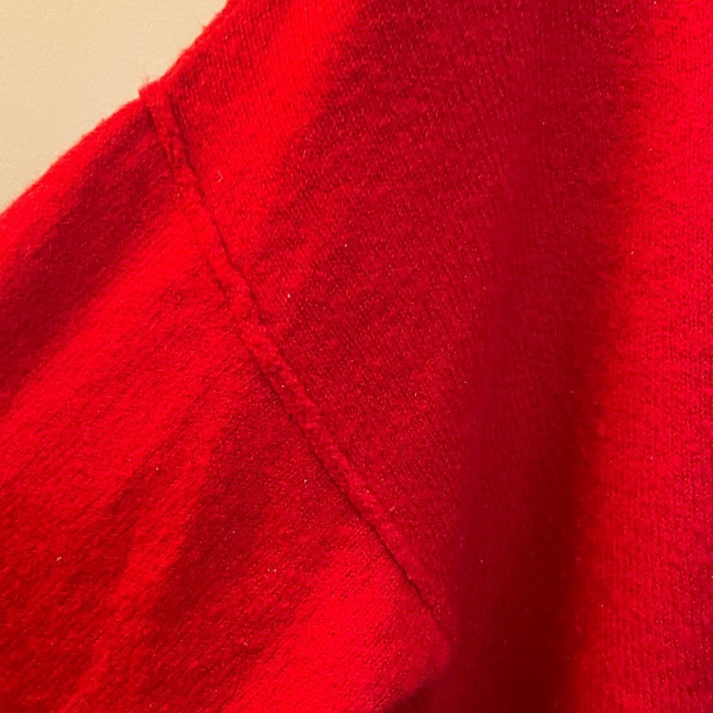 Vince Camuto Red Oversized Drop Shoulder Crew Neck Knit Sweater Womens Large - Picture 6 of 10